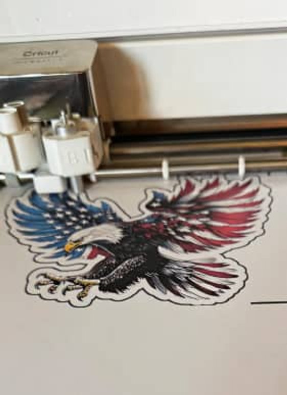 custom American flag decal on a car rear window